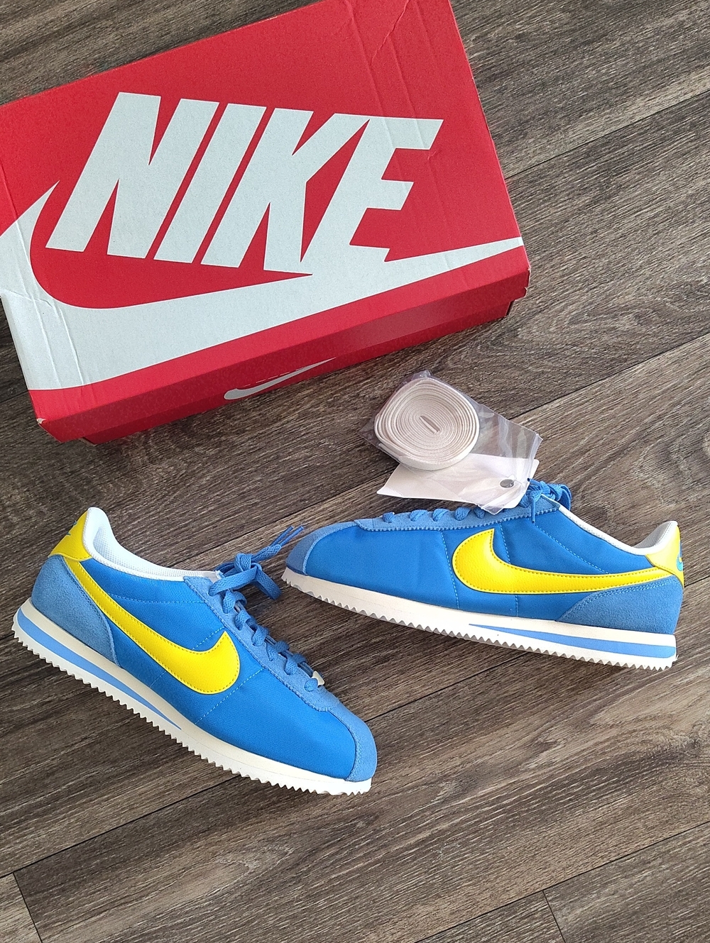 Nike Cortez Blue and Yellow Retro Runner Sneakers